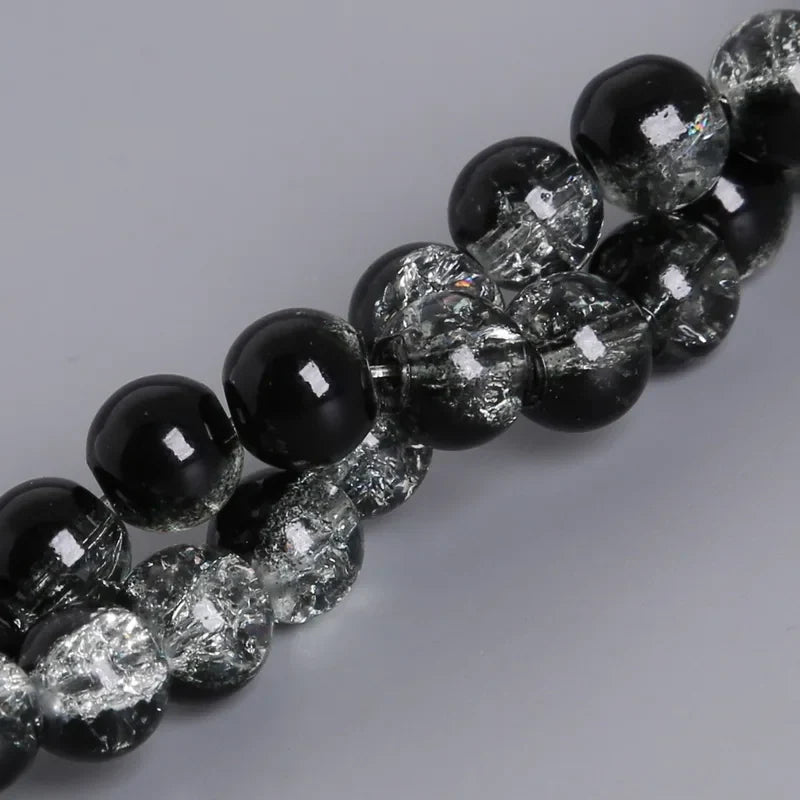 Crystal Glass Crackle Beads - 4/6/8/10mm Round Spacer Charm Beads for DIY Jewelry Making