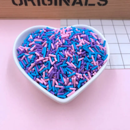 100g Colorful Long Clay Sprinkles – 5-6mm DIY Craft Decorations for Phone Deco & Creative Projects