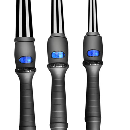 LCD Conical Curling Iron: Ceramic Glaze Pear Flower Cone Electric Hair Curler for Beautifully Curled Hairstyles