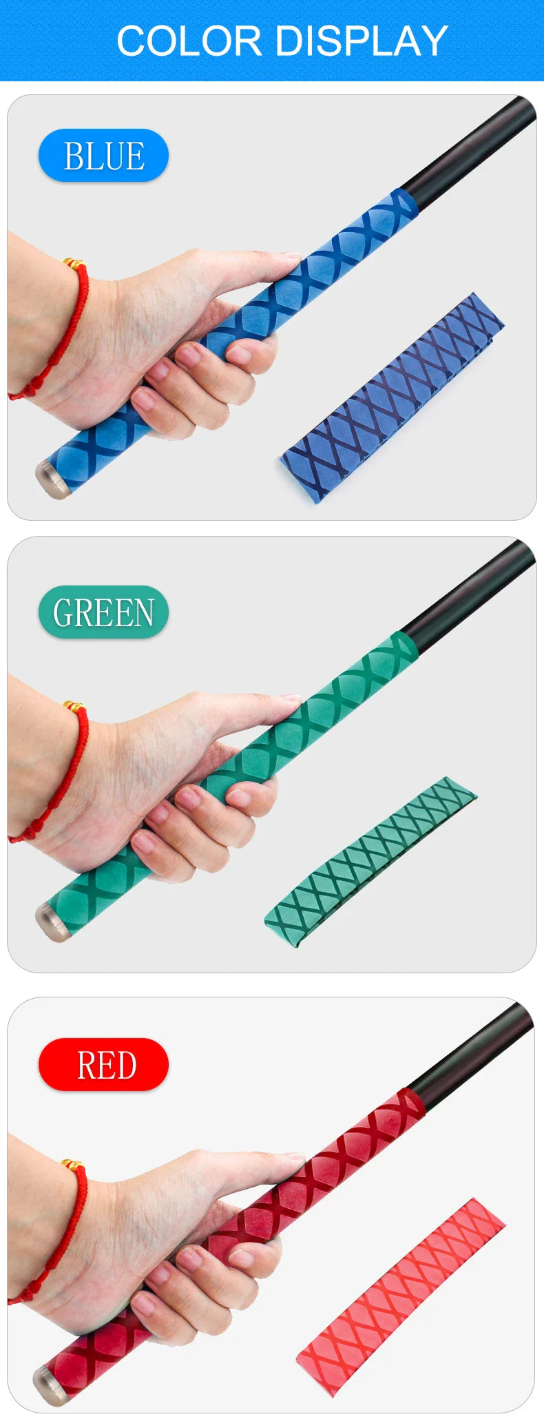 Anti-Slip Heat Shrink Tube for Fishing Rods — DIY Electrical Insulation, 5 Colors, 1M Length, Multiple Sizes 15-50mm
