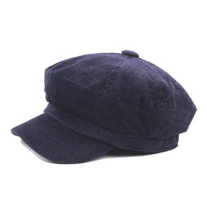 Vintage Newsboy Beret Cap for Women – Autumn Winter Octagonal Painter Hat England Style