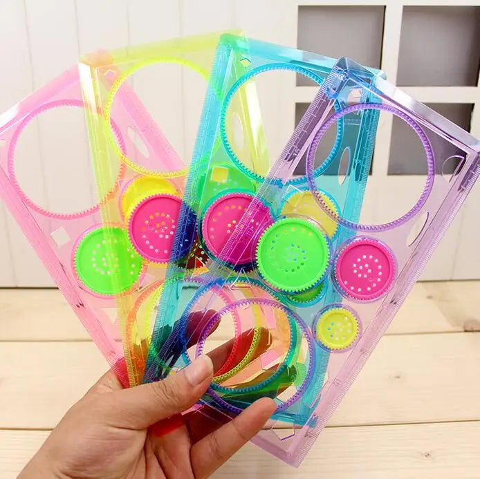 Multi-Function Spirograph Painting Puzzle: Children's Drawing Plastic Ruler - Enhance Early Skills and Creativity, Perfect for Start Work Ability GYH