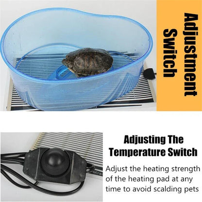 Adjustable 5-45W Terrarium Heat Mat for Reptiles with Temperature Controller - Climbing Pet Heating Pad