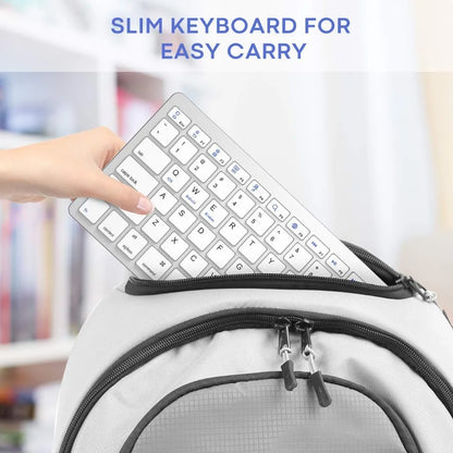 Ultra Slim Hebrew Bluetooth Wireless Keyboard – Low Noise, Compatible with iOS, iPad, Android Tablets & Windows
