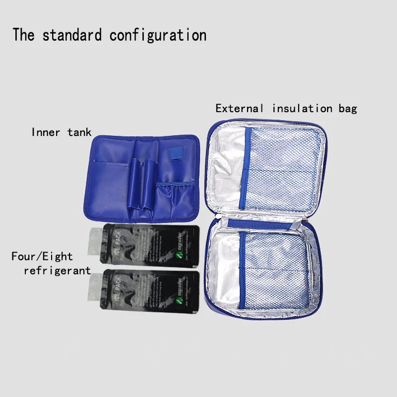 Mega Insulin Cooler Box – Portable Medium-Sized Insulated Travel Case for Diabetics with Nylon Fabric & Aluminum Foil Lining