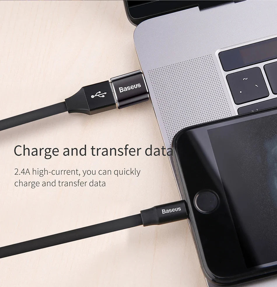 Baseus USB to Type-C OTG Adapter – USB-C Male to Micro USB Female Converter for MacBook, Samsung S20, USBC OTG Connector