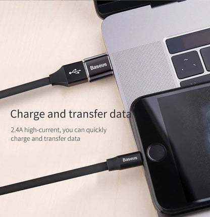 Baseus USB to Type-C OTG Adapter – USB-C Male to Micro USB Female Converter for MacBook, Samsung S20, USBC OTG Connector