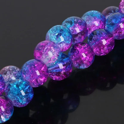 Crystal Glass Crackle Beads - 4/6/8/10mm Round Spacer Charm Beads for DIY Jewelry Making