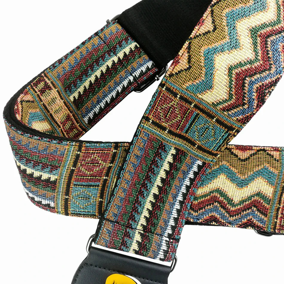 New High-Quality Cotton Guitar Strap – Adjustable Length, 6.2cm Wide for Acoustic & Electric Bass Guitars