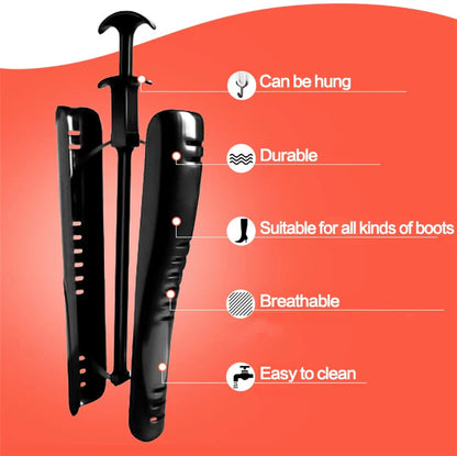 2 Pcs Black Boot Shapers | Practical Long Boot Supporters, Stretcher & Creative Home Storage Holder Hangers