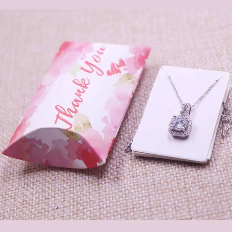 24pcs Floral Pillow-Shaped Jewelry Gift Boxes – Necklace & Earring Display Packaging 20x55x80mm