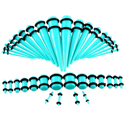 36PCS Acrylic Ear Gauge Stretching Kit – Mixed Color Tapers & Plugs, Flesh Tunnel Body Piercing Jewelry 14G-00G
