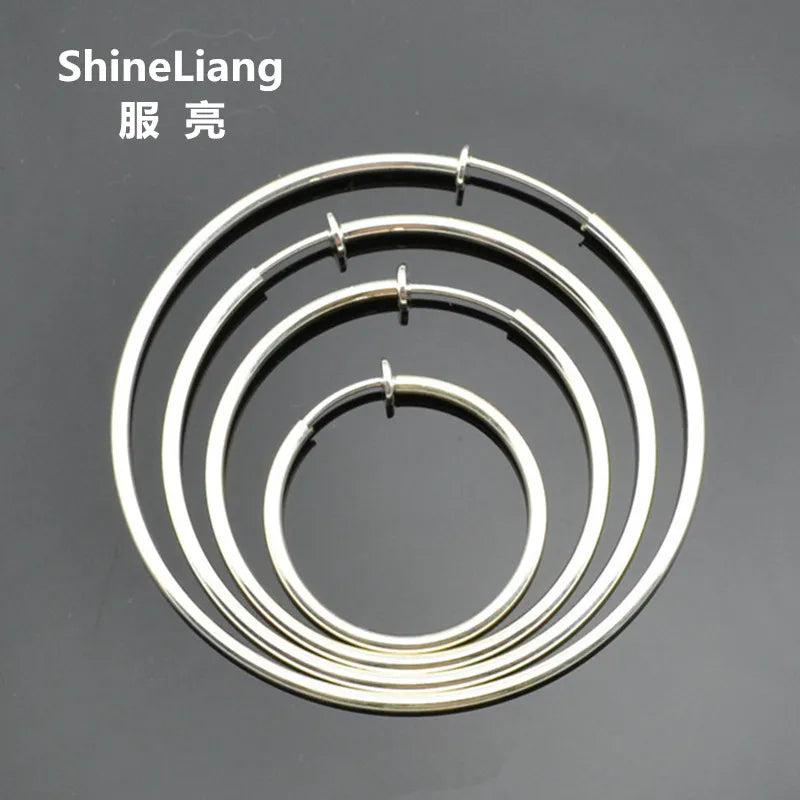 Unisex Clip-On Earrings – Invisible No-Piercing Spring Ear Cuffs, Small Circle Gold/Silver/Black Plated Jewelry for Women & Men