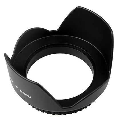 Universal Screw-In Tulip Lens Hood — Fits 49mm to 82mm Camera Filters (49/52/55/58/62/67/72/77/82mm)