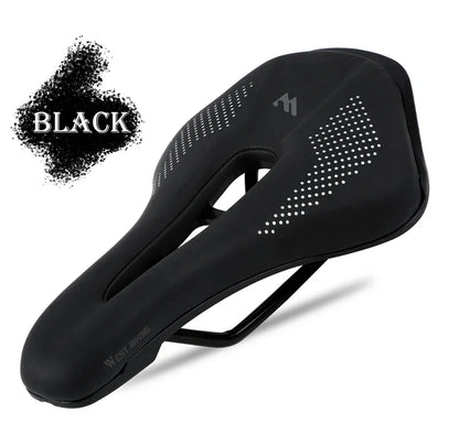 WEST BIKING Bicycle Saddle — Comfortable Hollow PU Leather Bike Seat | Wear-Resistant Road Cycling Cushion