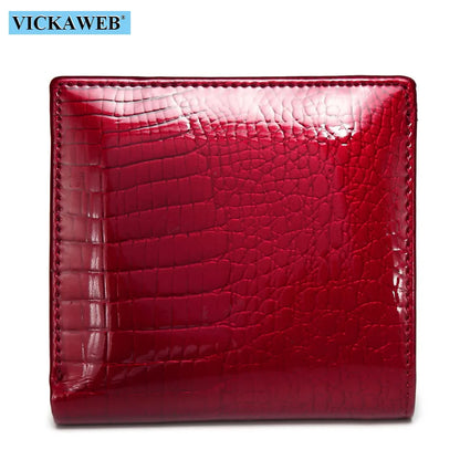 VICKAWEB Mini Women’s Wallet — Genuine Leather Alligator Hasp Short Purse, Fashion Small Wallet for Women 209