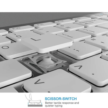 Ultra Slim Hebrew Bluetooth Wireless Keyboard – Low Noise, Compatible with iOS, iPad, Android Tablets & Windows