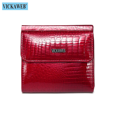 VICKAWEB Mini Women’s Wallet — Genuine Leather Alligator Hasp Short Purse, Fashion Small Wallet for Women 209