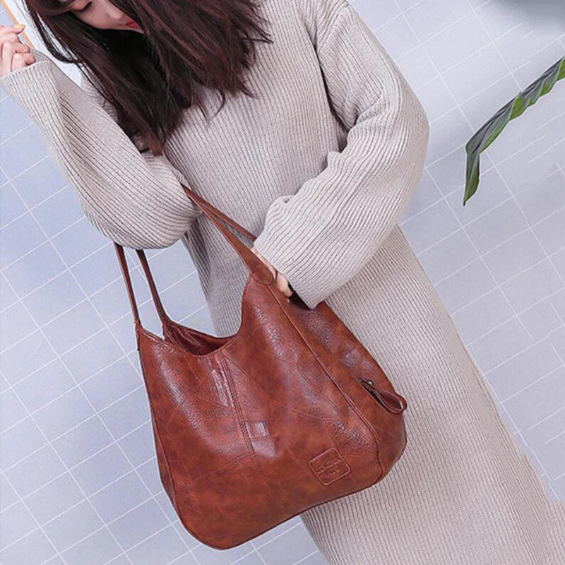 Yogodlns Vintage Women's Handbag - Designer Luxury Shoulder Tote, Fashion Brand Top-Handle Bag