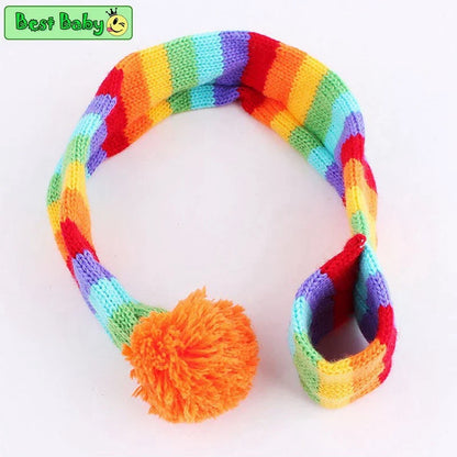 Winter Knitted Pet Accessories Set – Striped Hat, Scarf & Socks for Small Dogs, Puppies & Cats