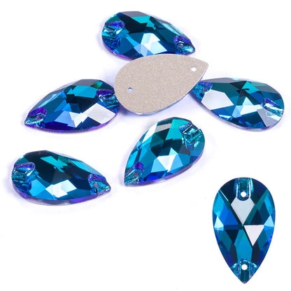 AAAAA Tear Drop Rhinestones — High-Quality Sew-On Stones for Dress, Bag, Garment & Shoe Decoration