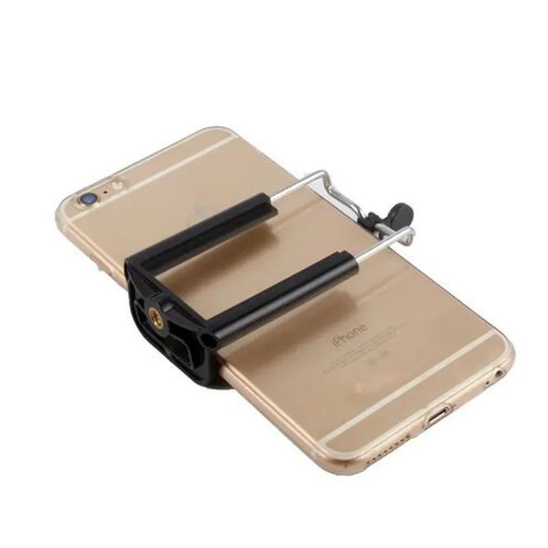 FGHGF Black Phone Holder Tripod Stand with 1/4 Inch Screw Hole Selfie Stick Clip Accessories