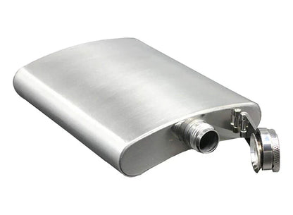 LMETJMA Stainless Steel Hip Flask with Funnel – 1-10oz Pocket Flask for Alcohol, Whiskey, Screw Cap (KC0139)