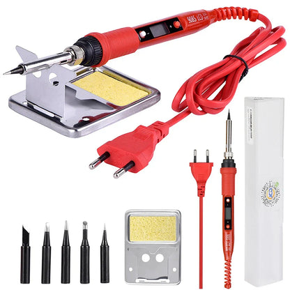 JCD 220V 80W LCD Electric Soldering Iron 908S – Adjustable Temperature with Quality Tips & Soldering Kit