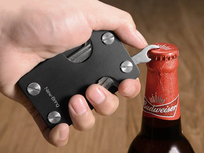 NewBring Multi-Functional Metal Money Clip – Men's Credit Card Wallet with Key Holder