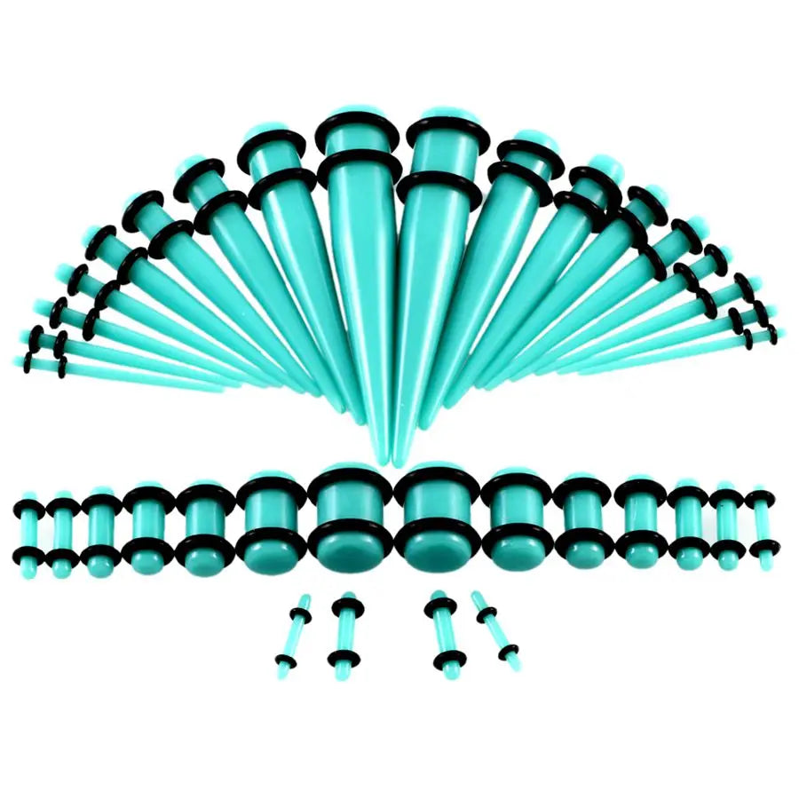 36PCS Acrylic Ear Gauge Stretching Kit – Mixed Color Tapers & Plugs, Flesh Tunnel Body Piercing Jewelry 14G-00G