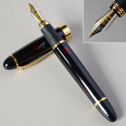 Iraurita Jinhao X450 Fountain Pen – 0.7mm Broad Nib, Dark Green & Gold, Full Metal, 21 Color Options with Ink
