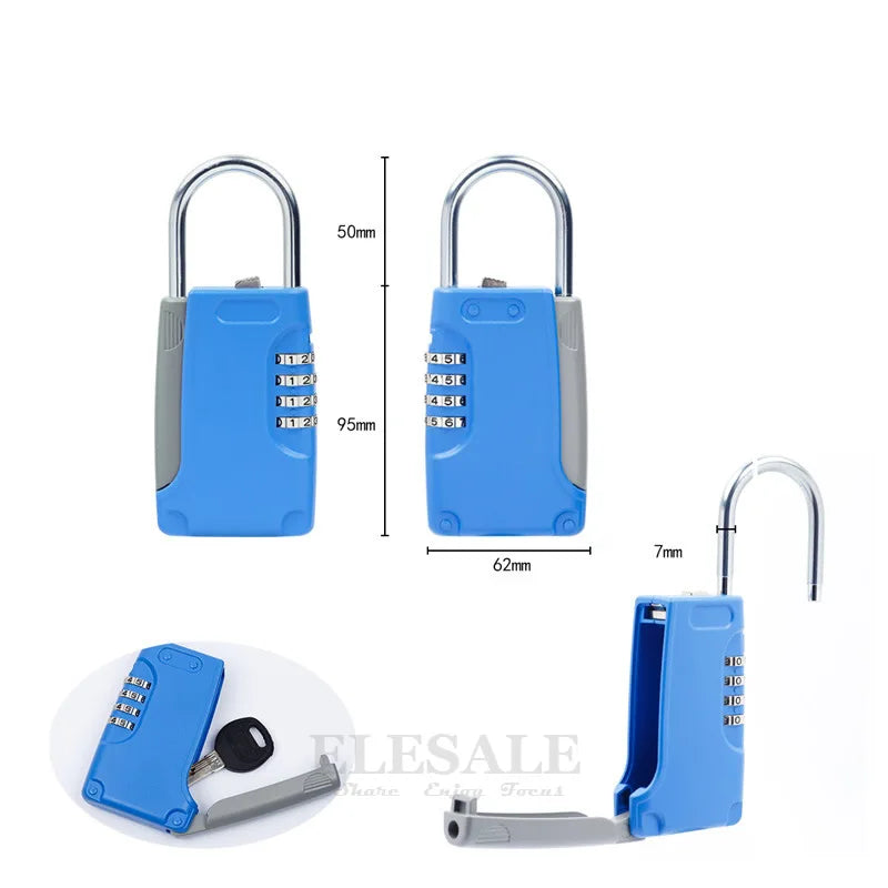 High-Quality Hidden Key Safe Box – 4-Digit Password Lock with Hook (Mini Metal Secret Storage for Home, Villa, Caravan)