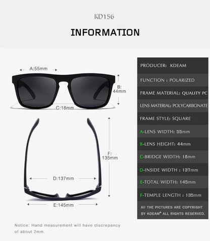 KDEAM Men’s Polarized Photochromic Night Sight Driving Sunglasses UV400 – New KD156 Colors CE Certified