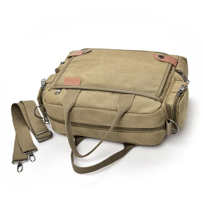 Brand Men’s Crossbody Bags - Canvas Shoulder Messenger Bag for Travel, Casual Large Satchel Handbag in Grey