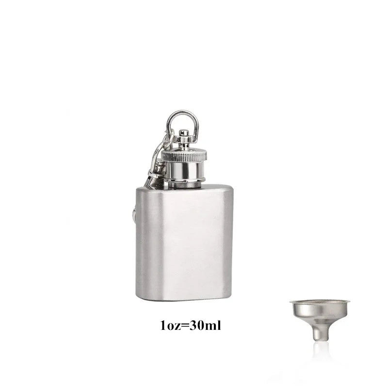LMETJMA Stainless Steel Hip Flask with Funnel – 1-10oz Pocket Flask for Alcohol, Whiskey, Screw Cap (KC0139)