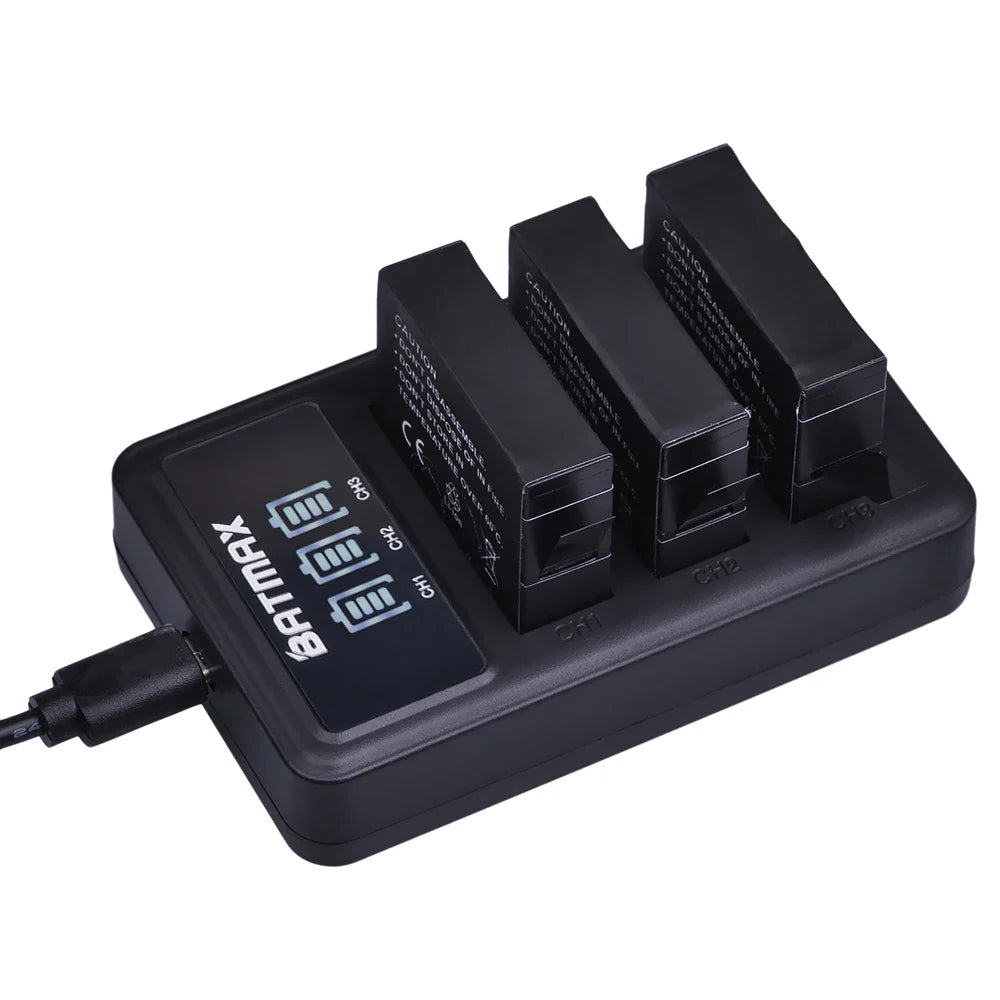 Batmax 1680mAh GoPro HERO4 Replacement Battery with 3-Slot LED USB Charger for AHDBT-401 Action Camera Accessories