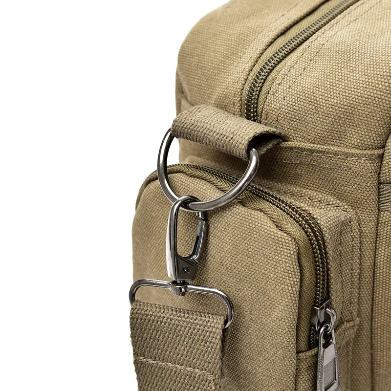 Brand Men’s Crossbody Bags - Canvas Shoulder Messenger Bag for Travel, Casual Large Satchel Handbag in Grey