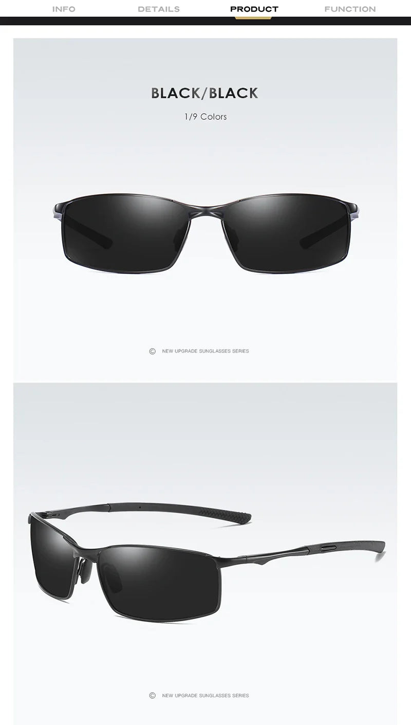 Aoron Polarized Sunglasses – UV400 Anti-Glare Metal Frame Driving Glasses for Men & Women