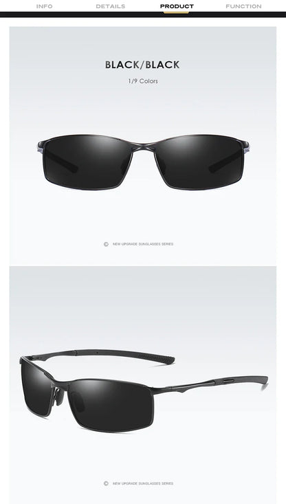 Aoron Polarized Sunglasses – UV400 Anti-Glare Metal Frame Driving Glasses for Men & Women
