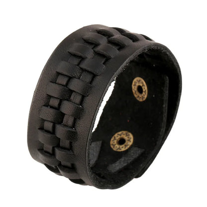 Modyle Vintage Punk Retro Multilayer Leather Bracelet – Handmade Braided Rope Wrap Bangle for Men