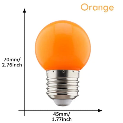 G45 E27 LED Light Bulbs 2-Pack - Colorful 220V Lamps for Christmas, Weddings & Indoor Party Lighting