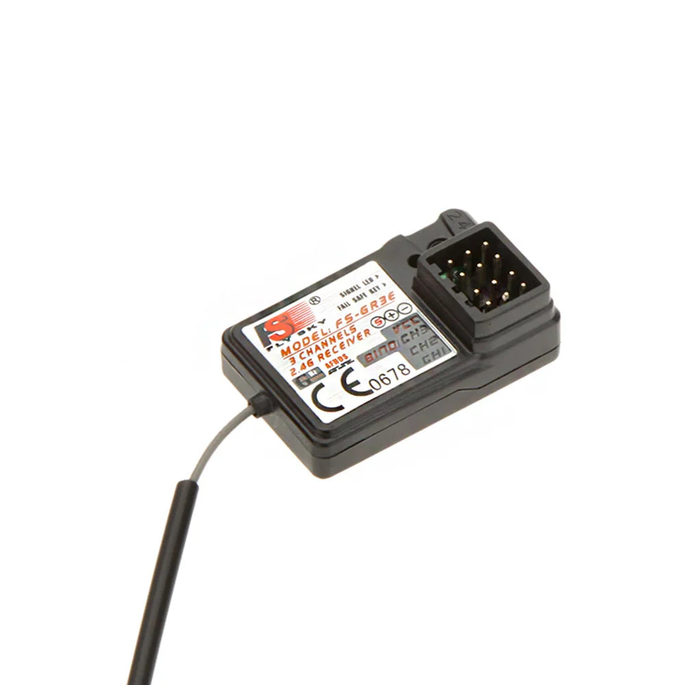 Flysky FS-GR3E 3-Channel 2.4G Receiver for RC Car, Truck, Boat – Upgrade for GT3B/GT3C Transmitter, Failsafe Included (1/2/4pcs)