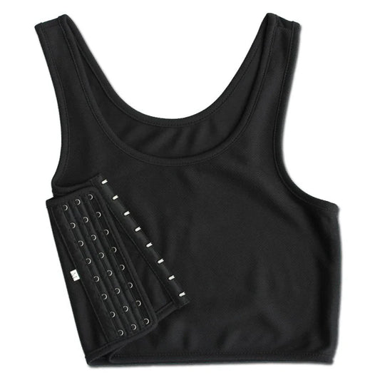 Women’s Breast Binder – Transboy Lesbian Corset Vest with Side Buckle, Summer Short Tank Top Shaper Bustier