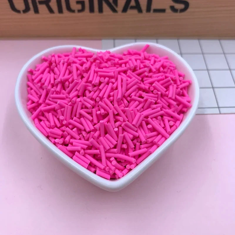 100g Colorful Long Clay Sprinkles – 5-6mm DIY Craft Decorations for Phone Deco & Creative Projects
