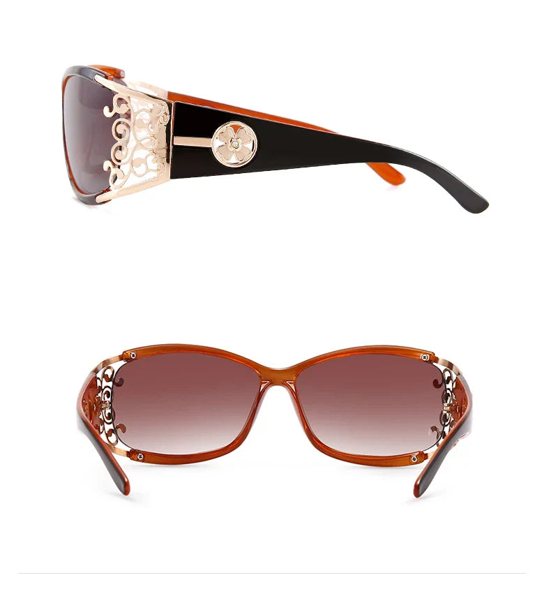PARZIN Luxury Women’s Sunglasses – Designer Vintage Polarized Driving Shades with Hollow Lace