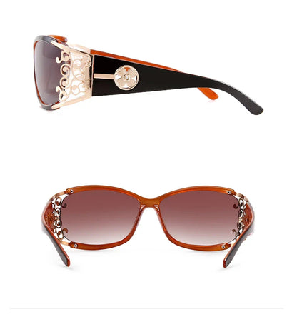 PARZIN Luxury Women’s Sunglasses – Designer Vintage Polarized Driving Shades with Hollow Lace