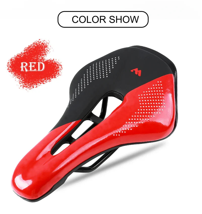 WEST BIKING Bicycle Saddle — Comfortable Hollow PU Leather Bike Seat | Wear-Resistant Road Cycling Cushion