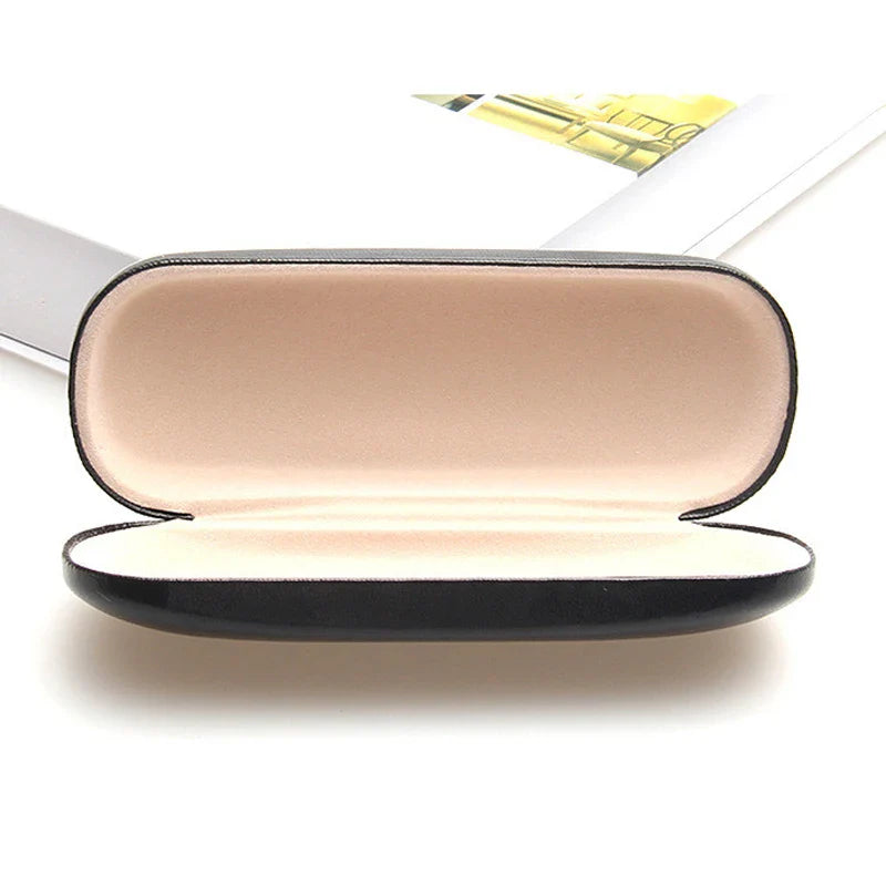 Hard Frame Leather Glasses Case - Waterproof Eyeglass Cover for Portable Reading Glasses, Solid Spectacle Box for Men