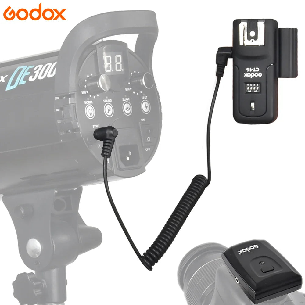 Godox CT-16 16-Channel Wireless Flash Trigger Transmitter & Receiver Set for Canon Nikon Pentax Studio Speedlite
