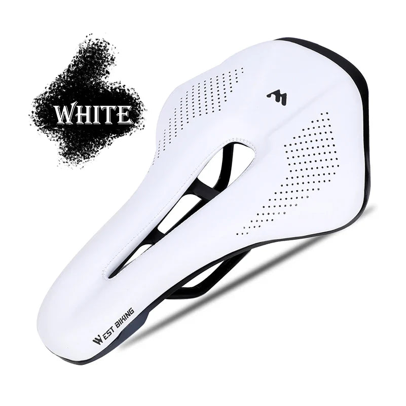 WEST BIKING Bicycle Saddle — Comfortable Hollow PU Leather Bike Seat | Wear-Resistant Road Cycling Cushion